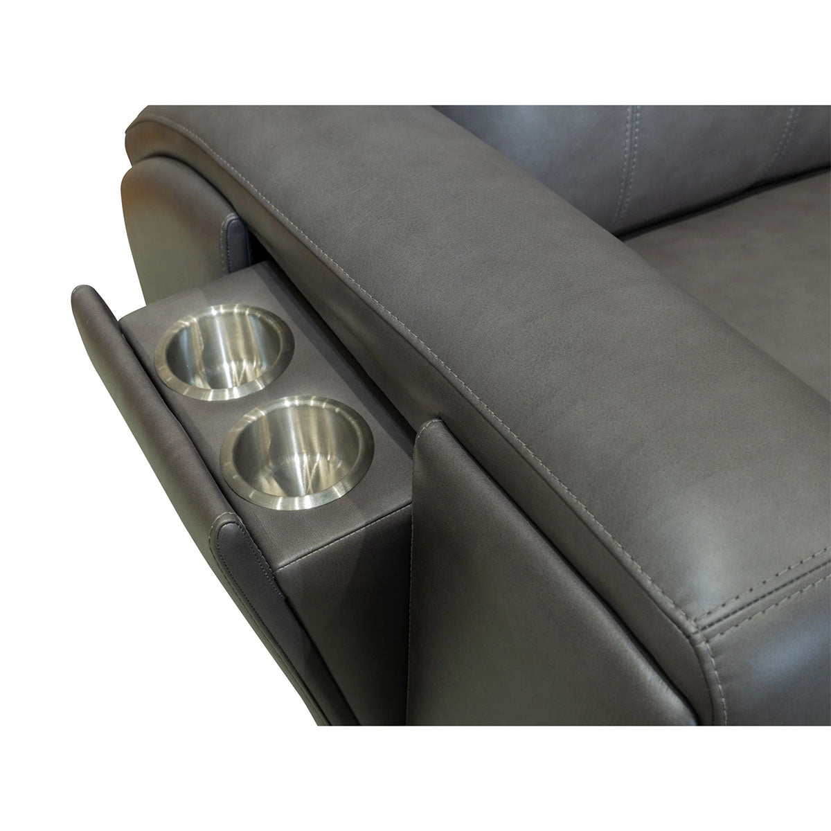 WYATT GUNMETAL SOFA W/ POWER HEADREST & LUMBAR
