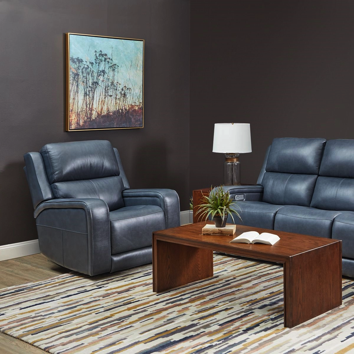 OASIS STORM GRAY RECLINER W/PHR/LUM/HT/MA