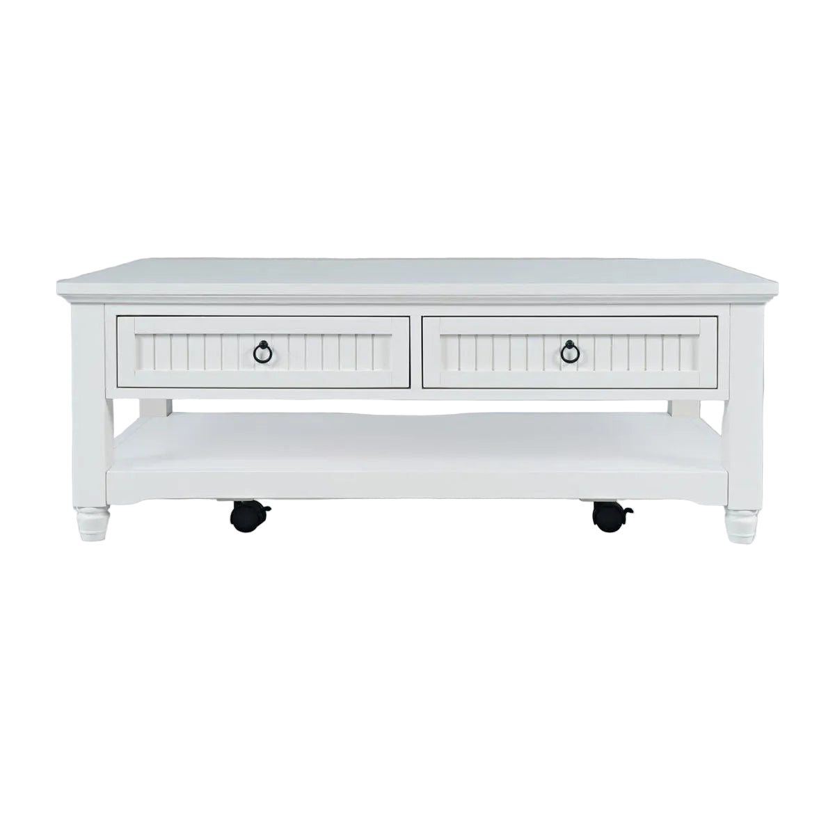 WESTPORT WHITE CASTERED COFFEE TABLE