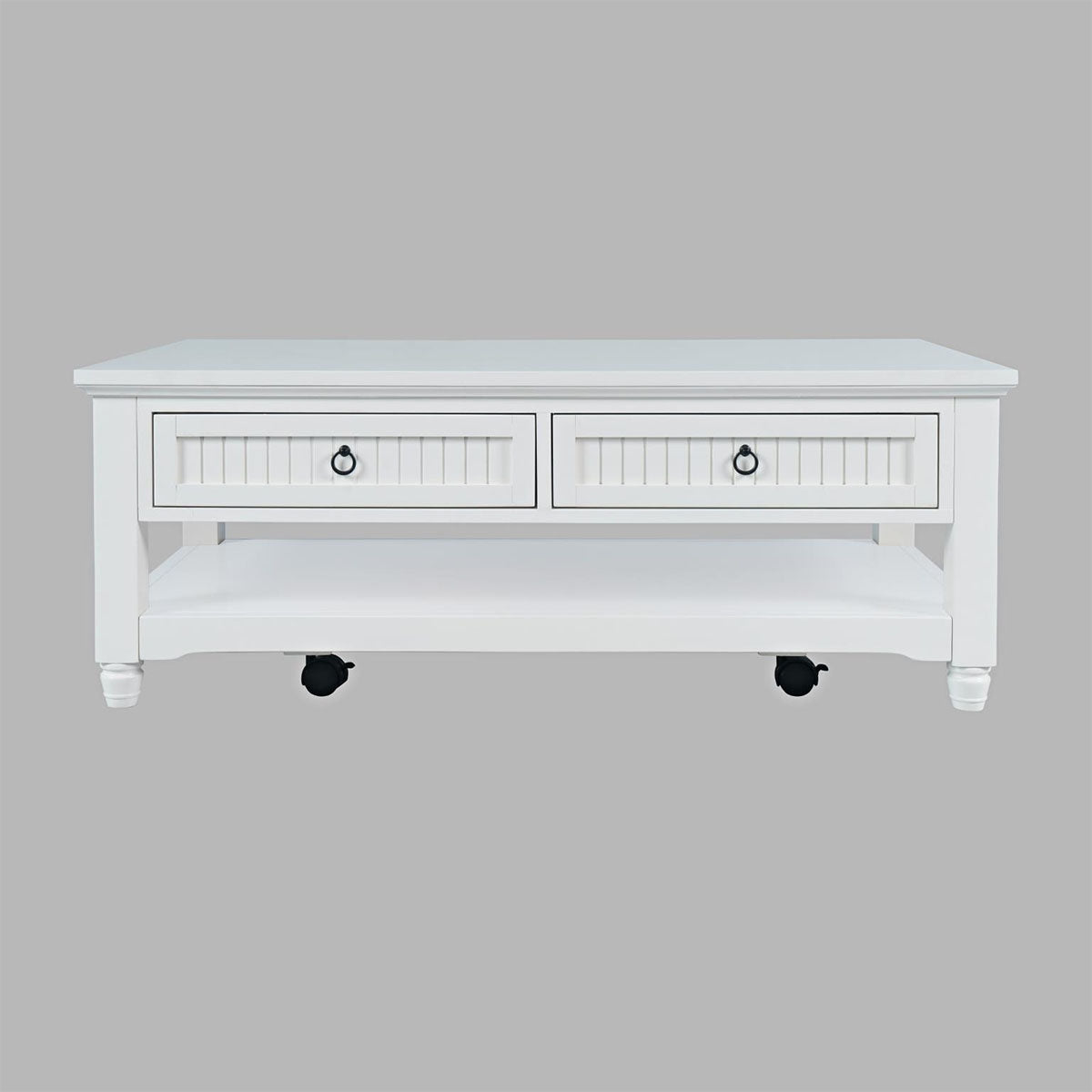 WESTPORT WHITE CASTERED COFFEE TABLE