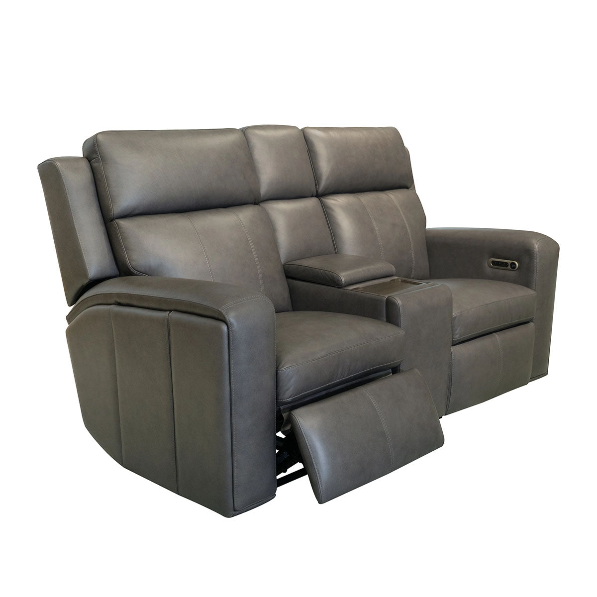 WYATT GUNMETAL LOVE CONSOLE W/ POWER HEADREST & LUMBAR