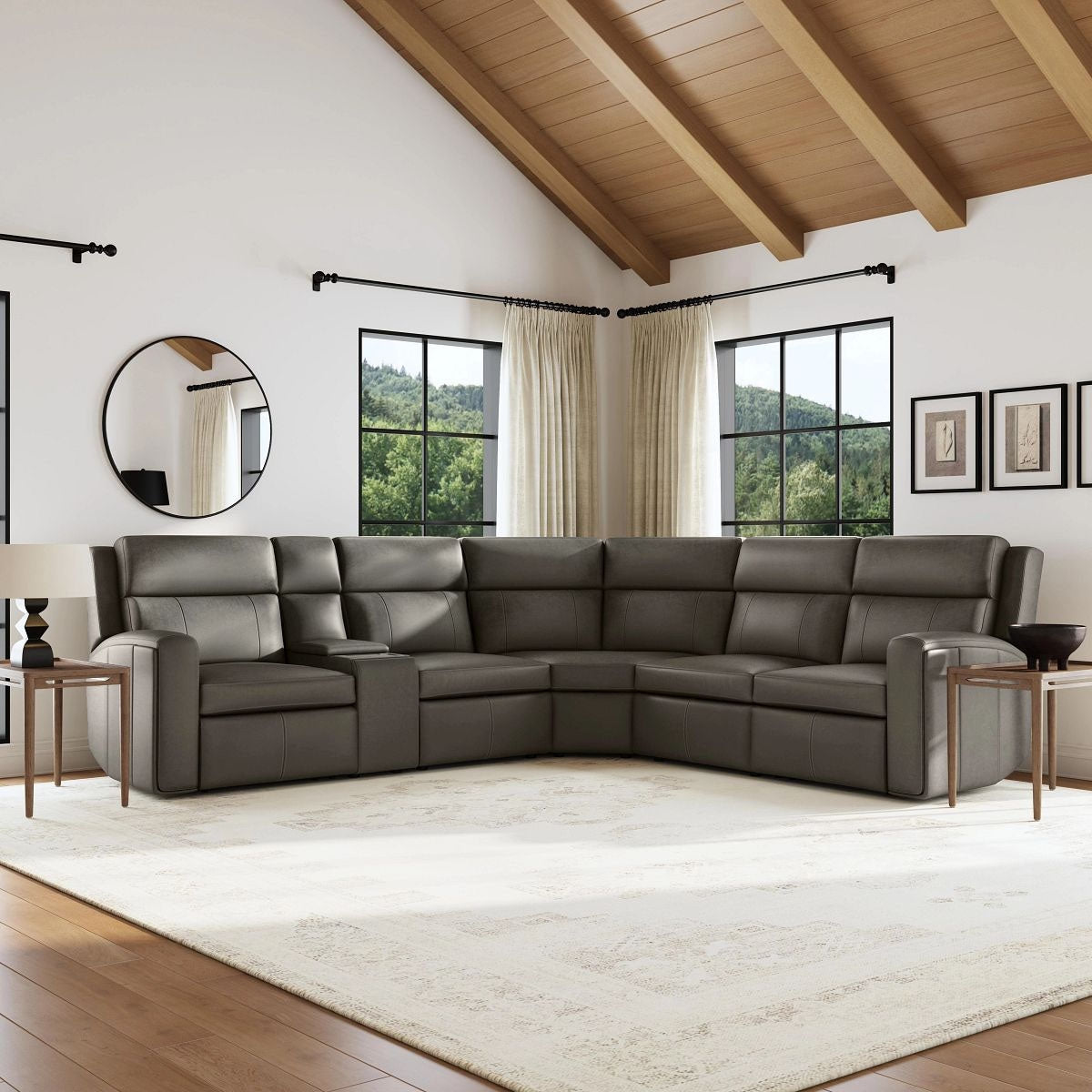 WYATT GUNMETAL 6 PIECE SECTIONAL