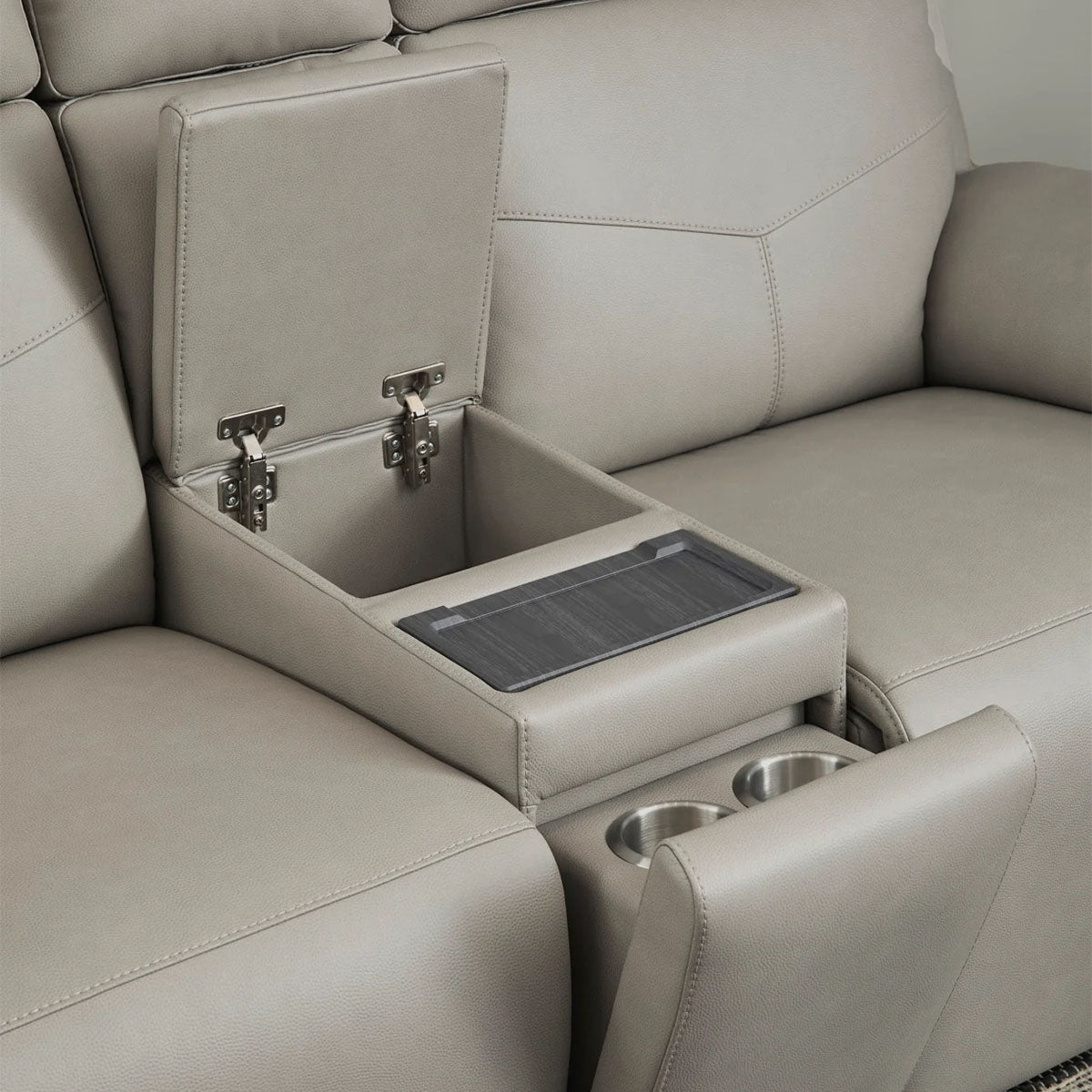 VERNON DOVE LOVESEAT W/ CONSOLE, POWER HEADREST, LUMBAR, HEAT & MASSAGE