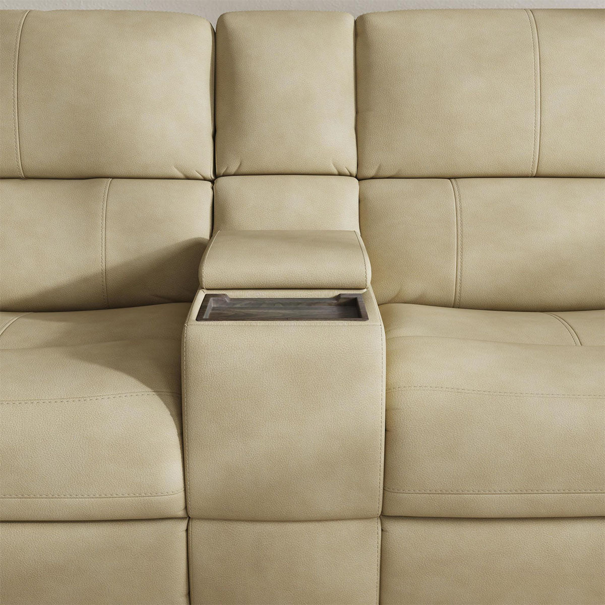 HENRY BEIGE CONSOLE LOVESEAT W/PHR/LUMB