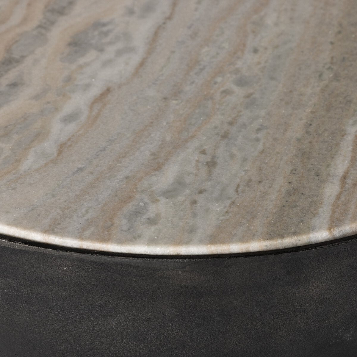 CORBETT END TABLE CREAMY TAUPE MARBLE