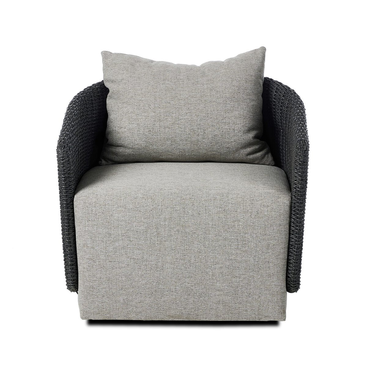 MAVEN OUTDOOR SWIVEL CHAIR IN BLACK HYACINTH