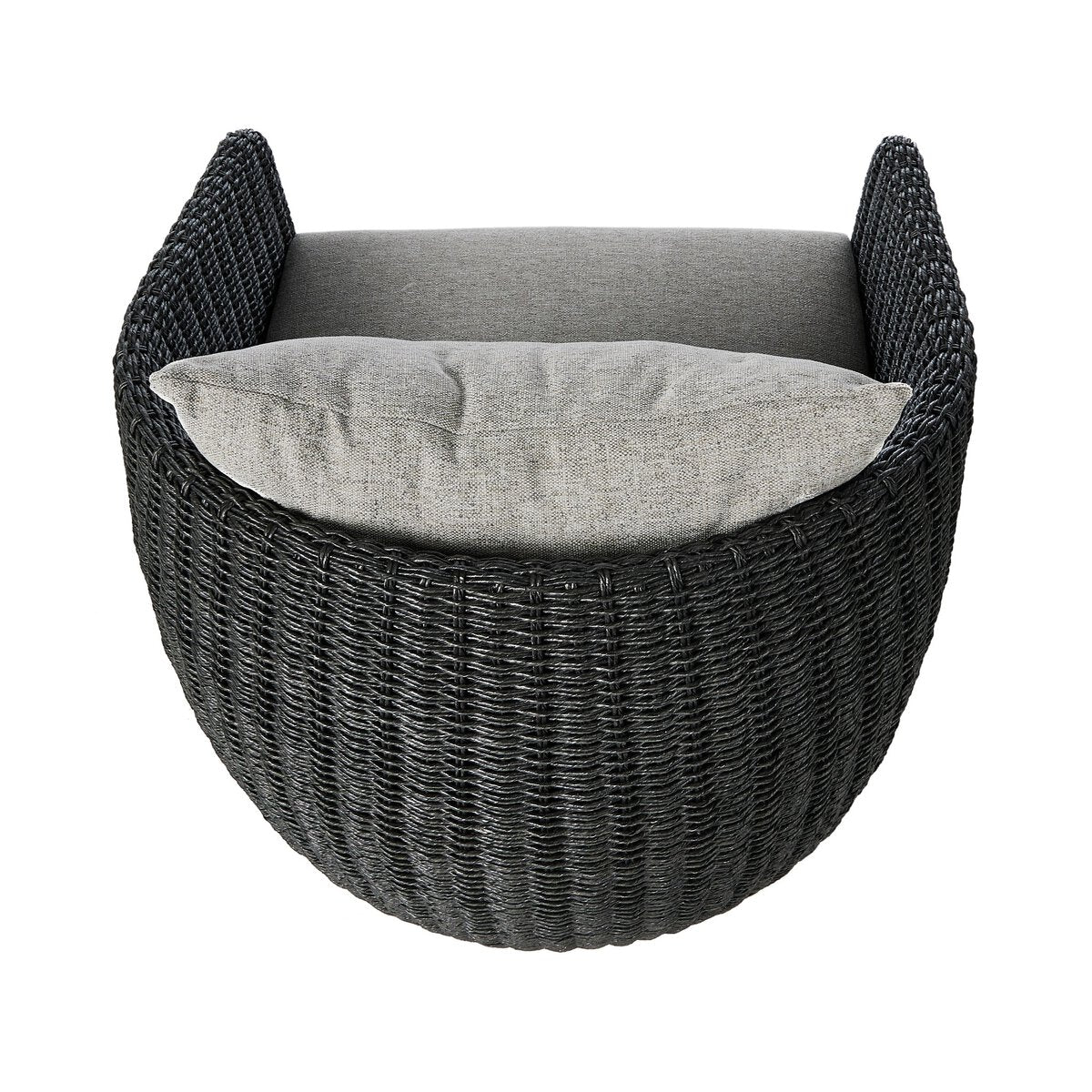 MAVEN OUTDOOR SWIVEL CHAIR IN BLACK HYACINTH