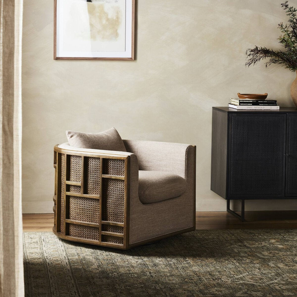 JUNE SWIVEL CHAIR IN FAWN