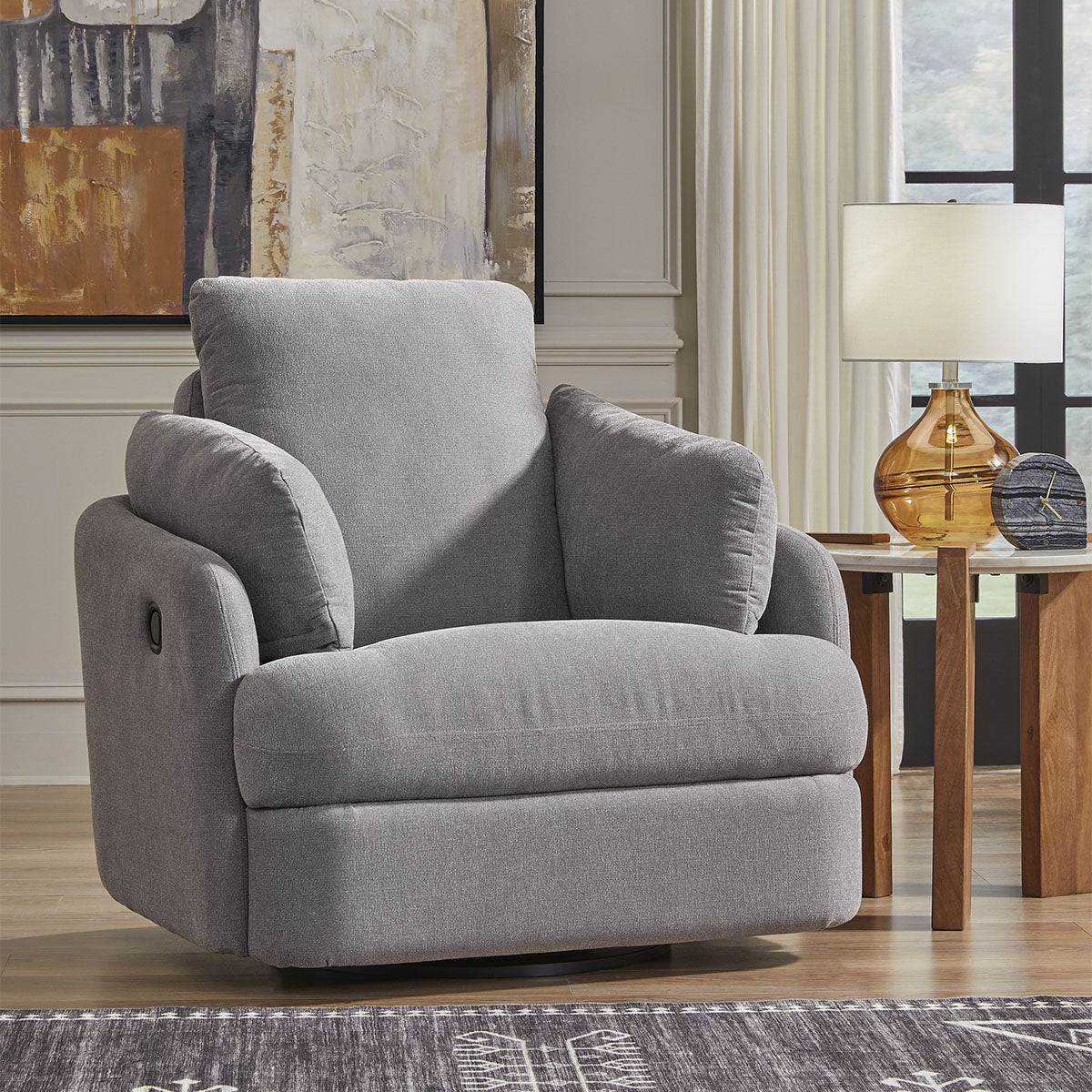 MODMAX SWIVEL GLIDER RECLINER IN GRANITE