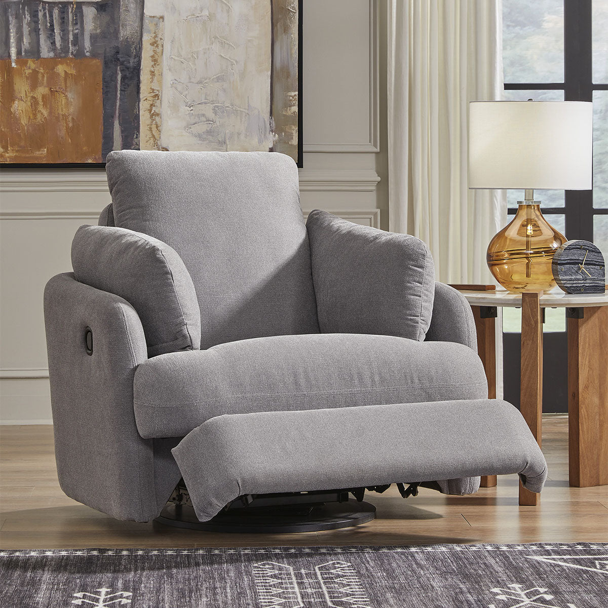 MODMAX SWIVEL GLIDER RECLINER IN GRANITE