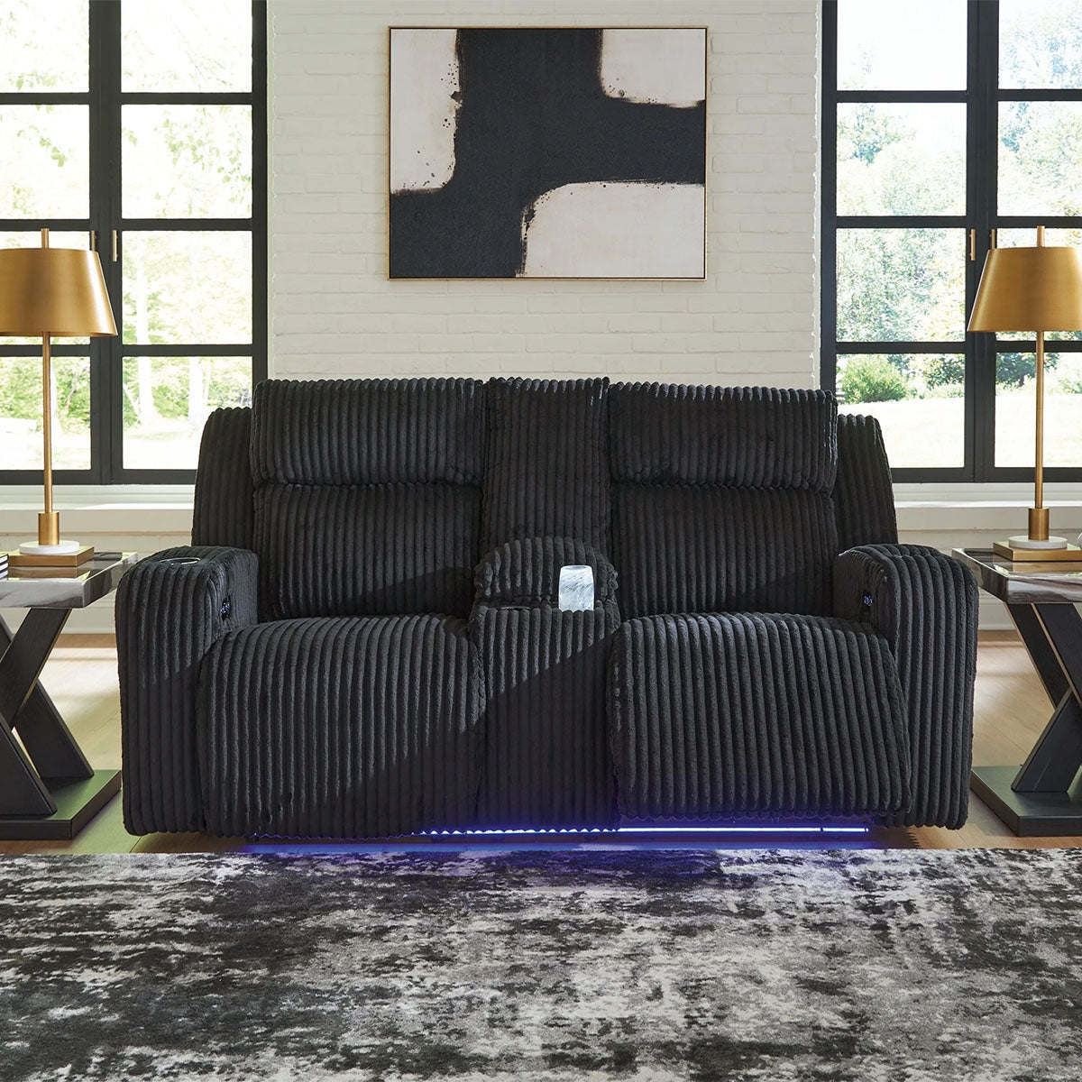 FOREST LAKE LOVESEAT W/ CONSOLE & POWER HEADREST