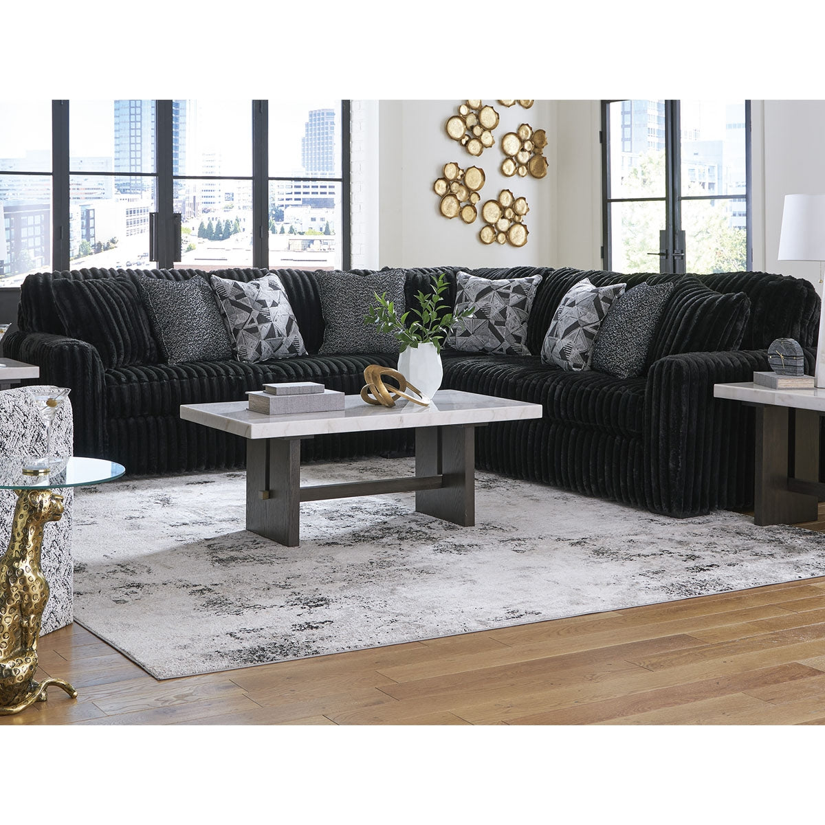 MIDNIGHT MADNESS L-SHAPE 3PC SECTIONAL