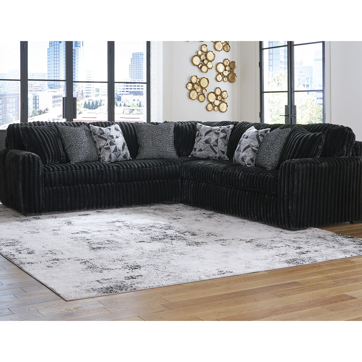 MIDNIGHT MADNESS L-SHAPE 3PC SECTIONAL