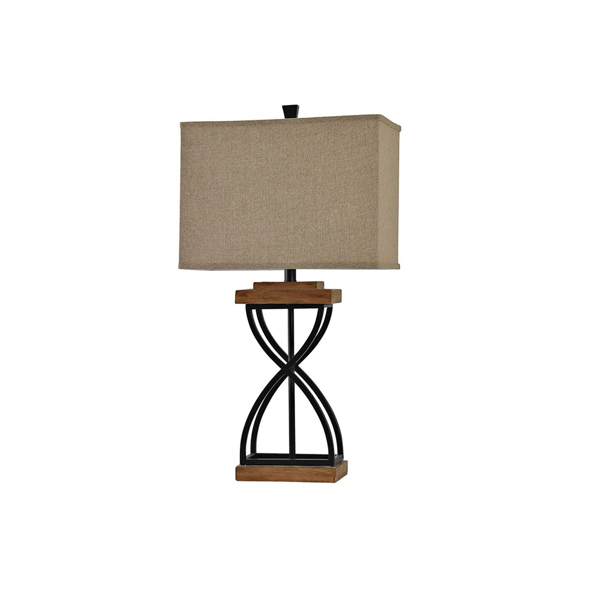 Black Metal X Base Table Lamp