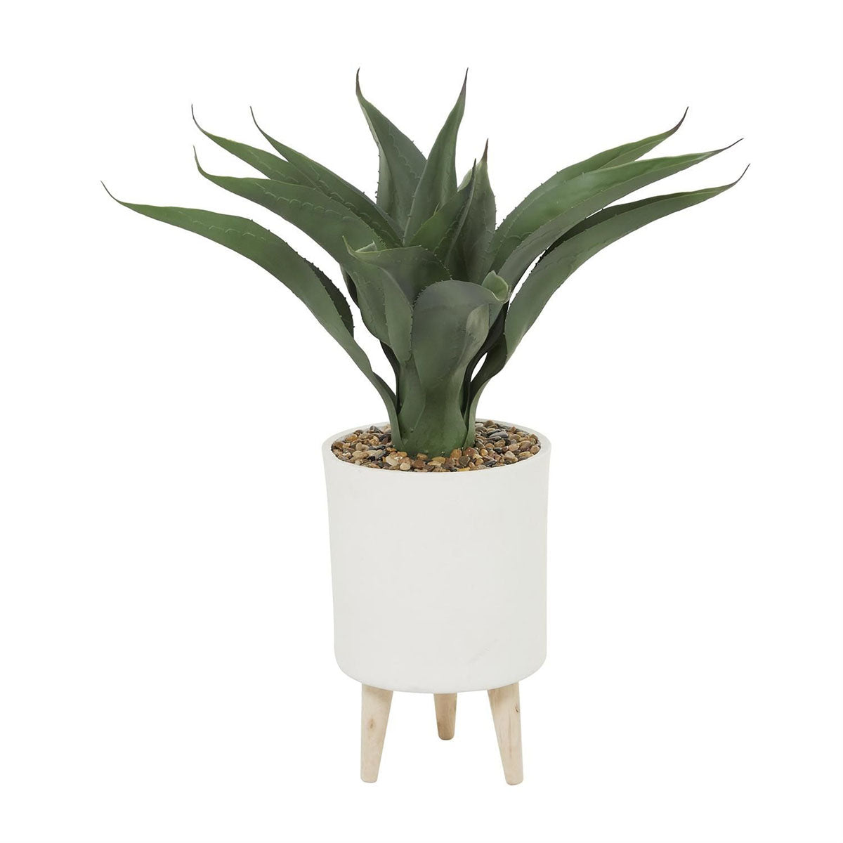 32" Foliage In White Planter Stand