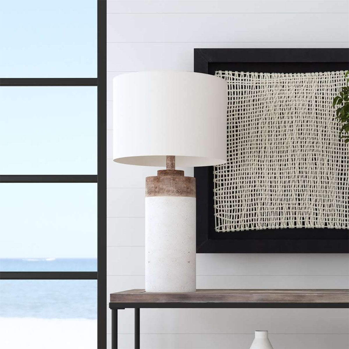 Lamar Earthy Beige Cement Lamp
