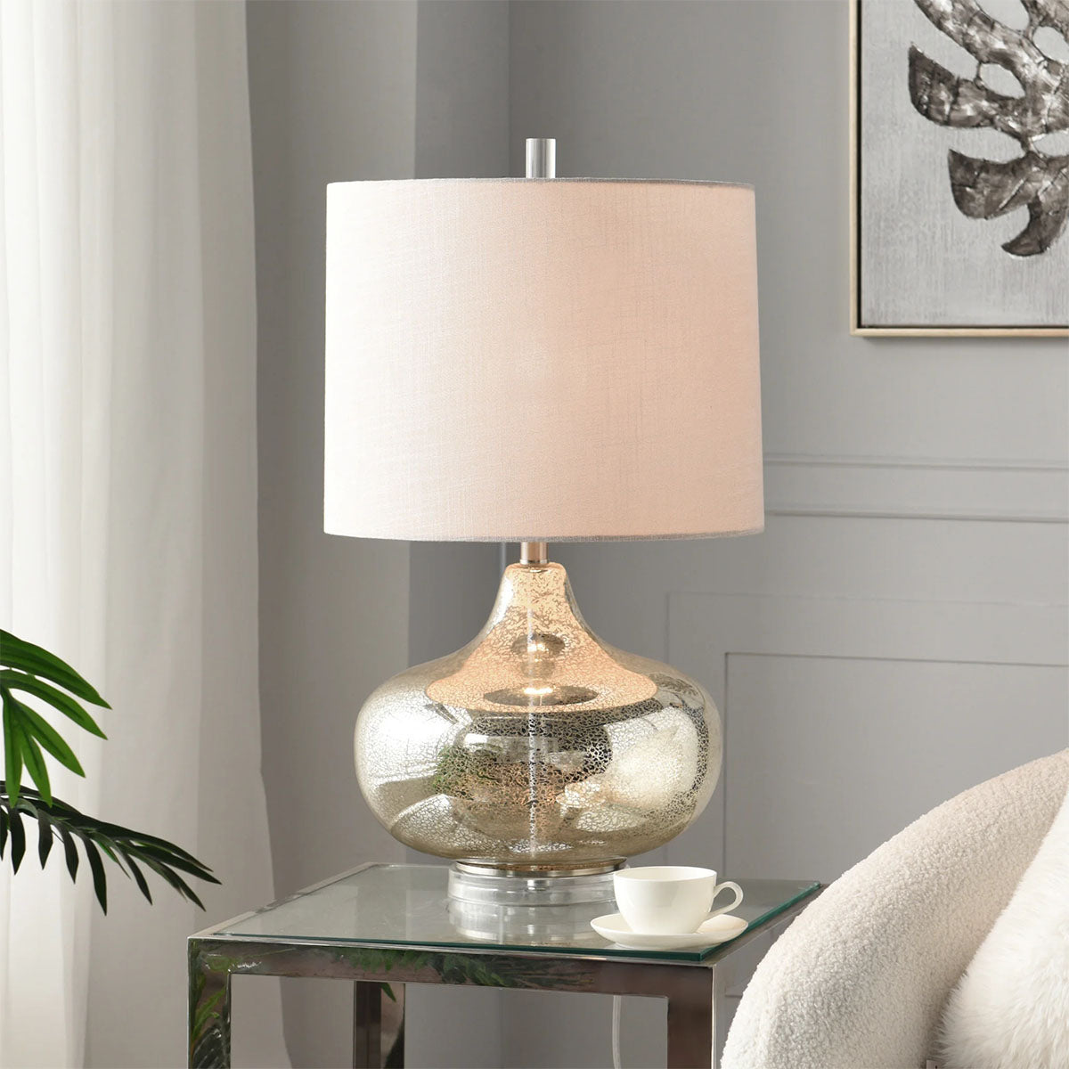 Antique Mercury Glass Table Lamp