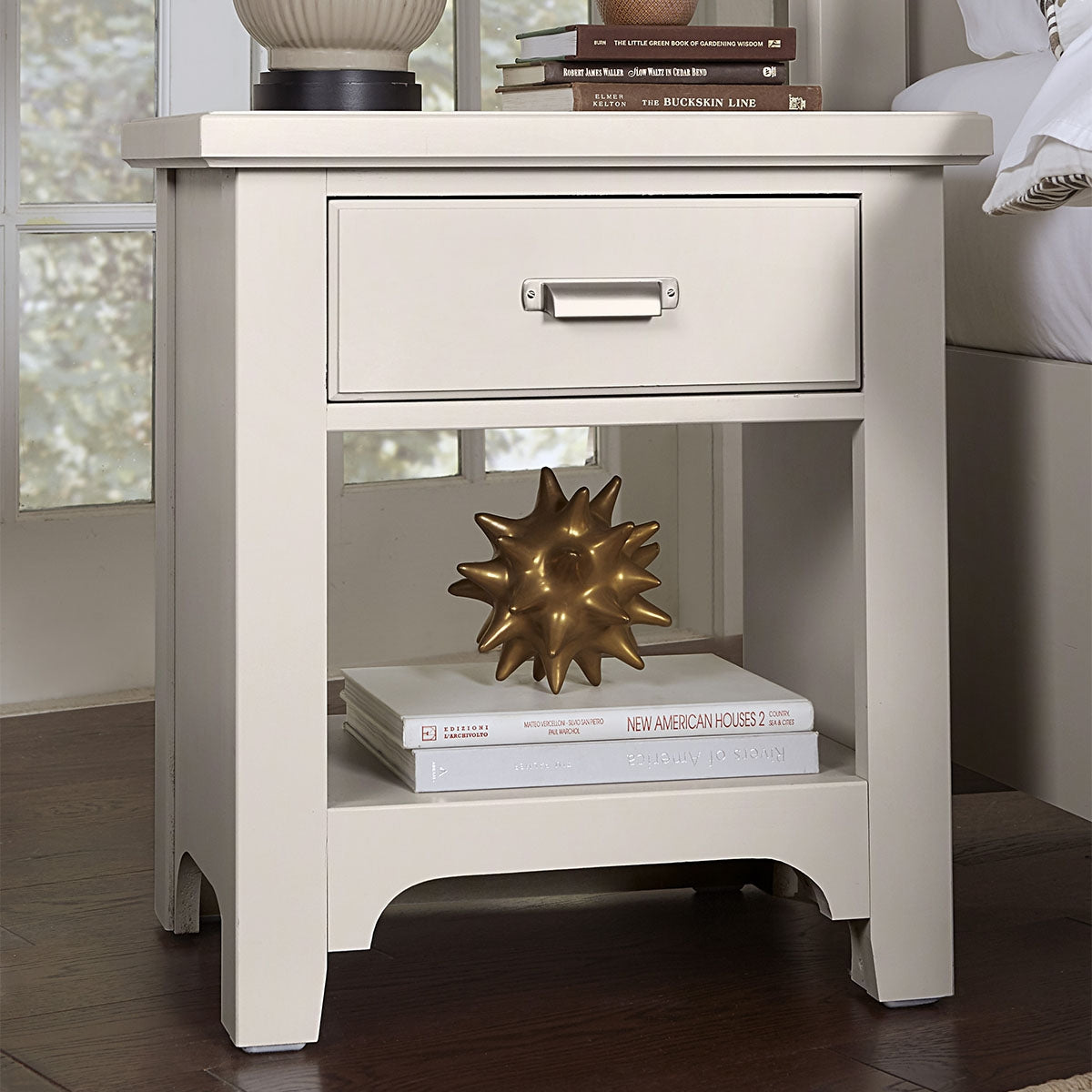 Bungalow White One Drawer Nightstand