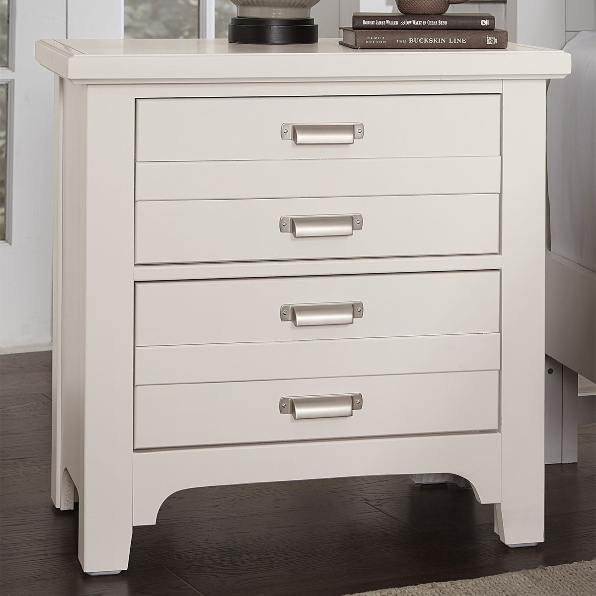 Bungalow White Two Drawer Nightstand