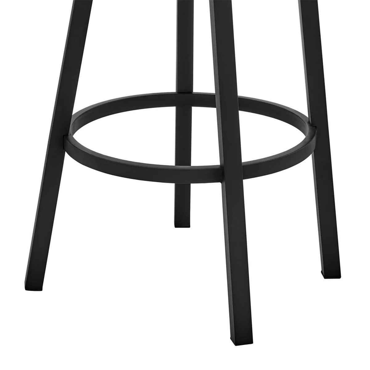 BRYANT FAUX GREY LEATHER & BLACK STEEL BAR STOOL