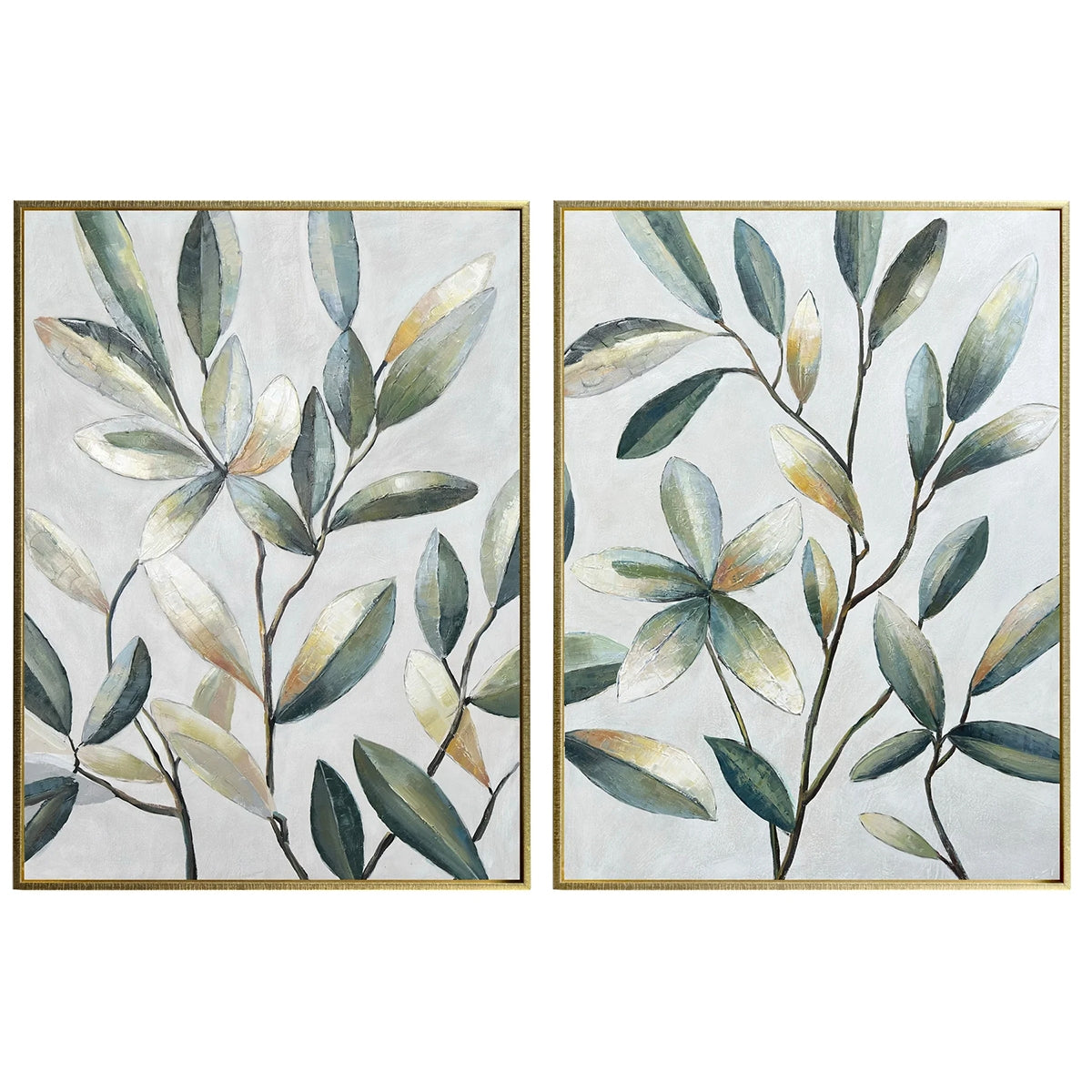 ELEGANT LEAVES S/2 FRM CANVAS