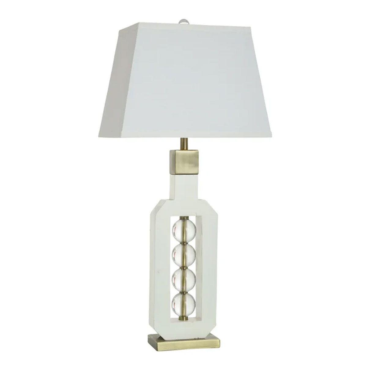 Wilma Wht/gold Geo Modern Lamp