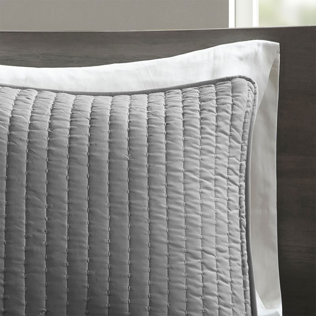 Grey Keaton 3 Pc Queen Quilt Set
