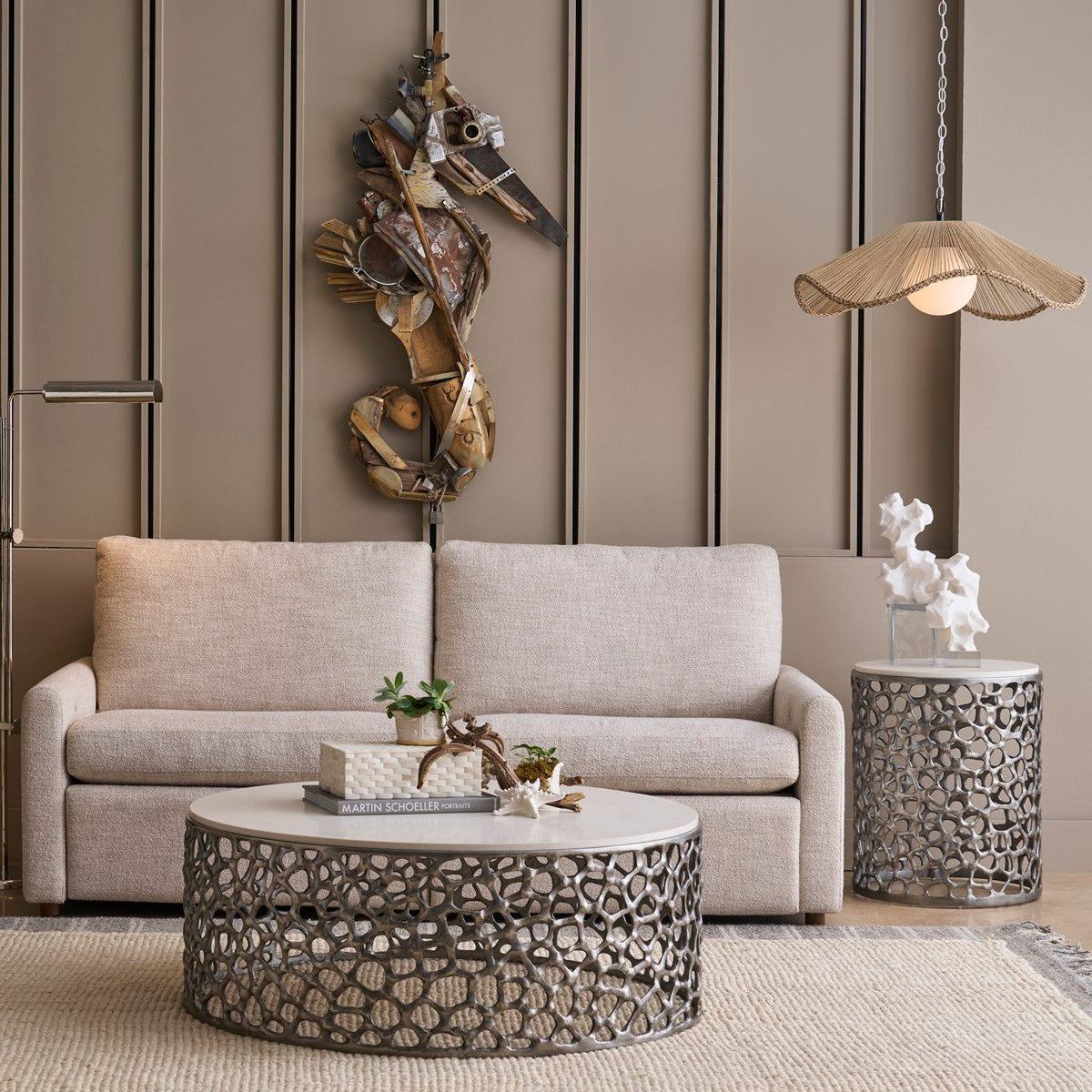 OASIS CORAL NICKEL COCKTAIL TABLE