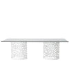 OASIS WH CORAL GLASS DINE TBLE