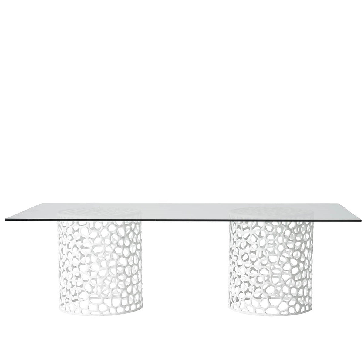 OASIS WH CORAL GLASS DINE TBLE