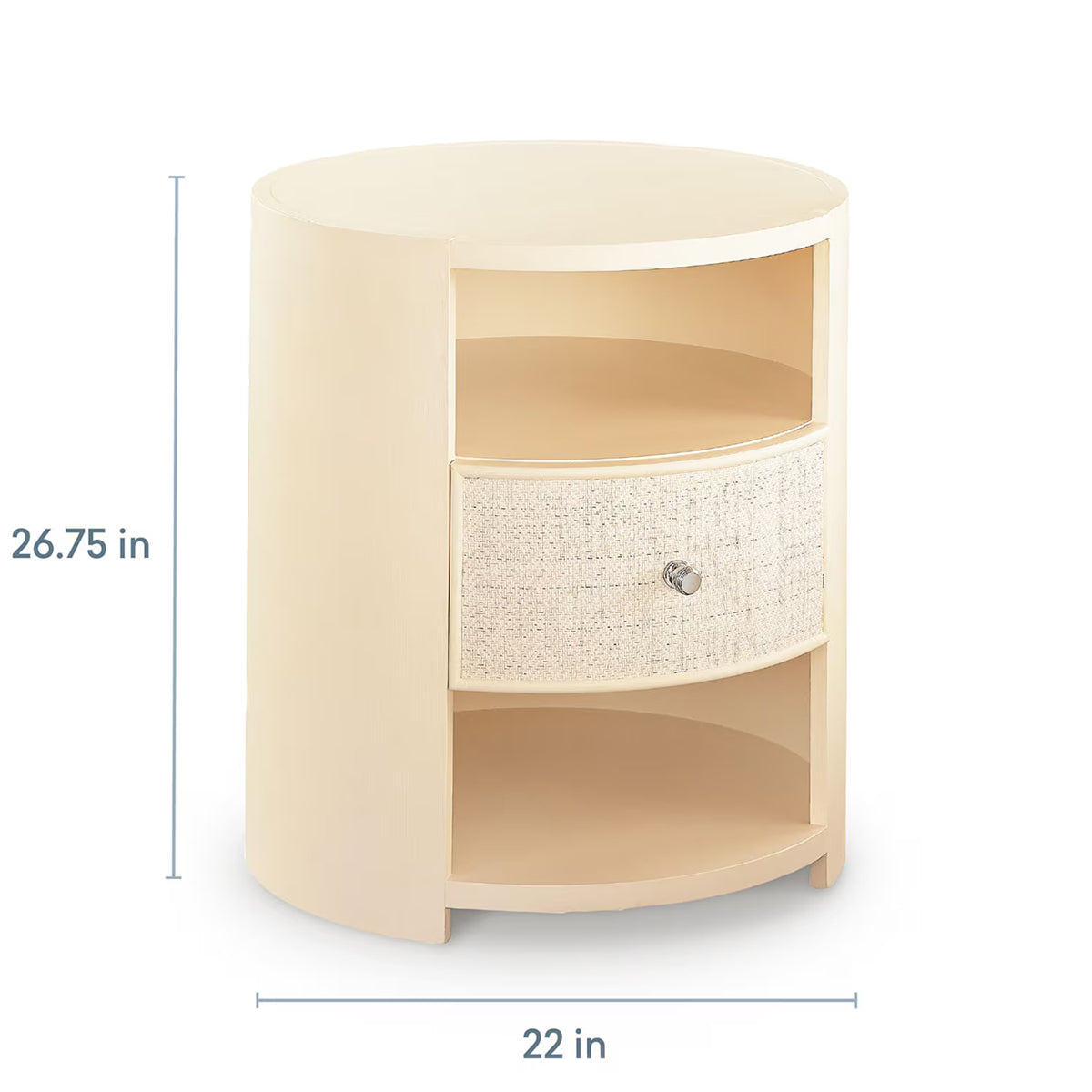 NEWBURY WHT ROUND BEDSIDE TBL