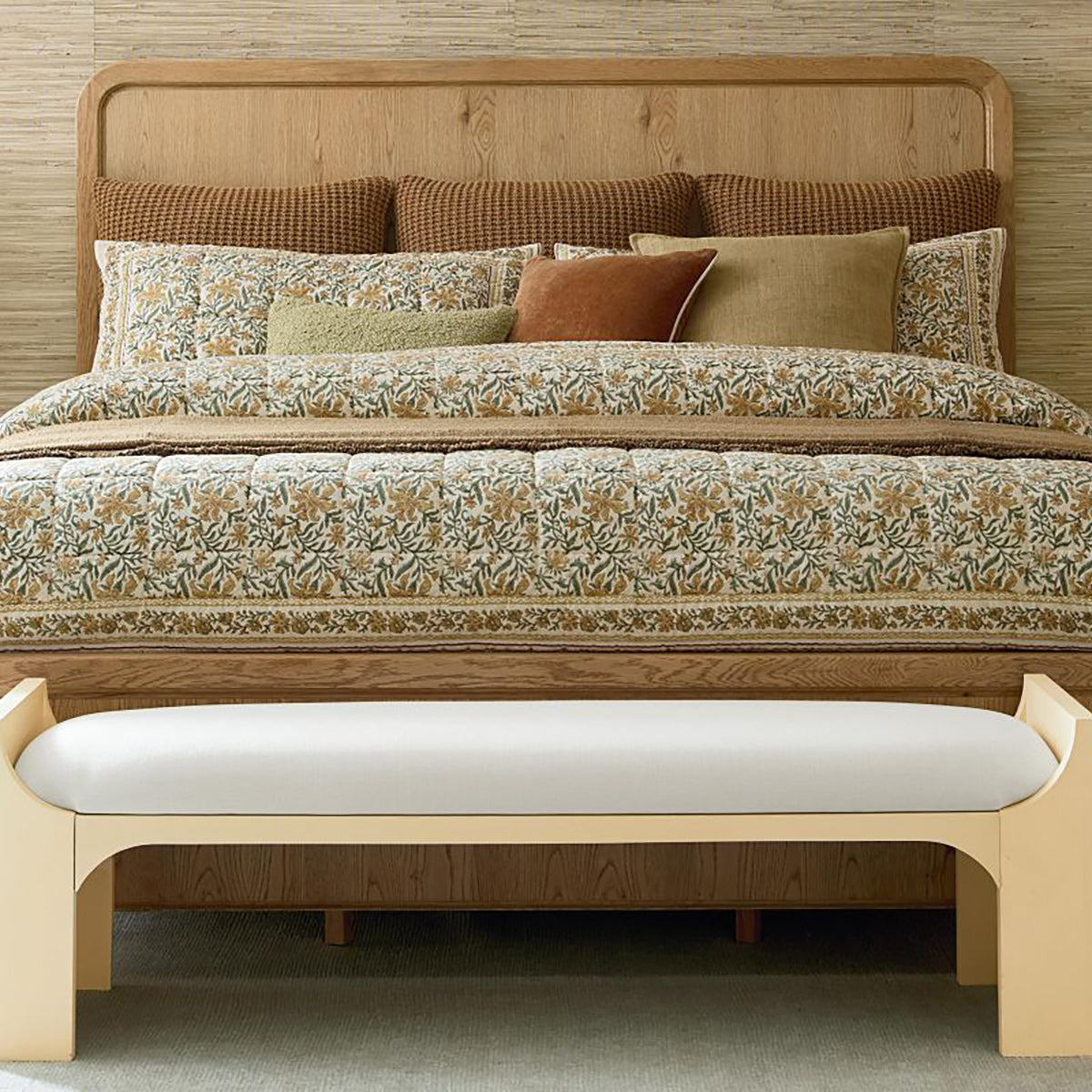 Newbury White Bed Bench With Cush