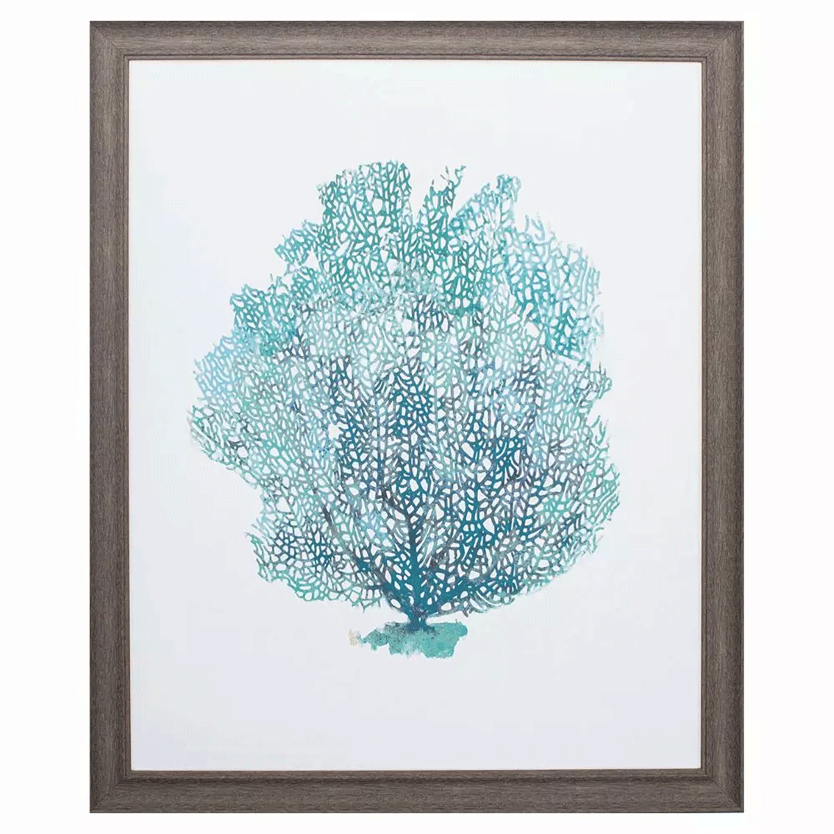 AQUA CORAL ON WHITE I