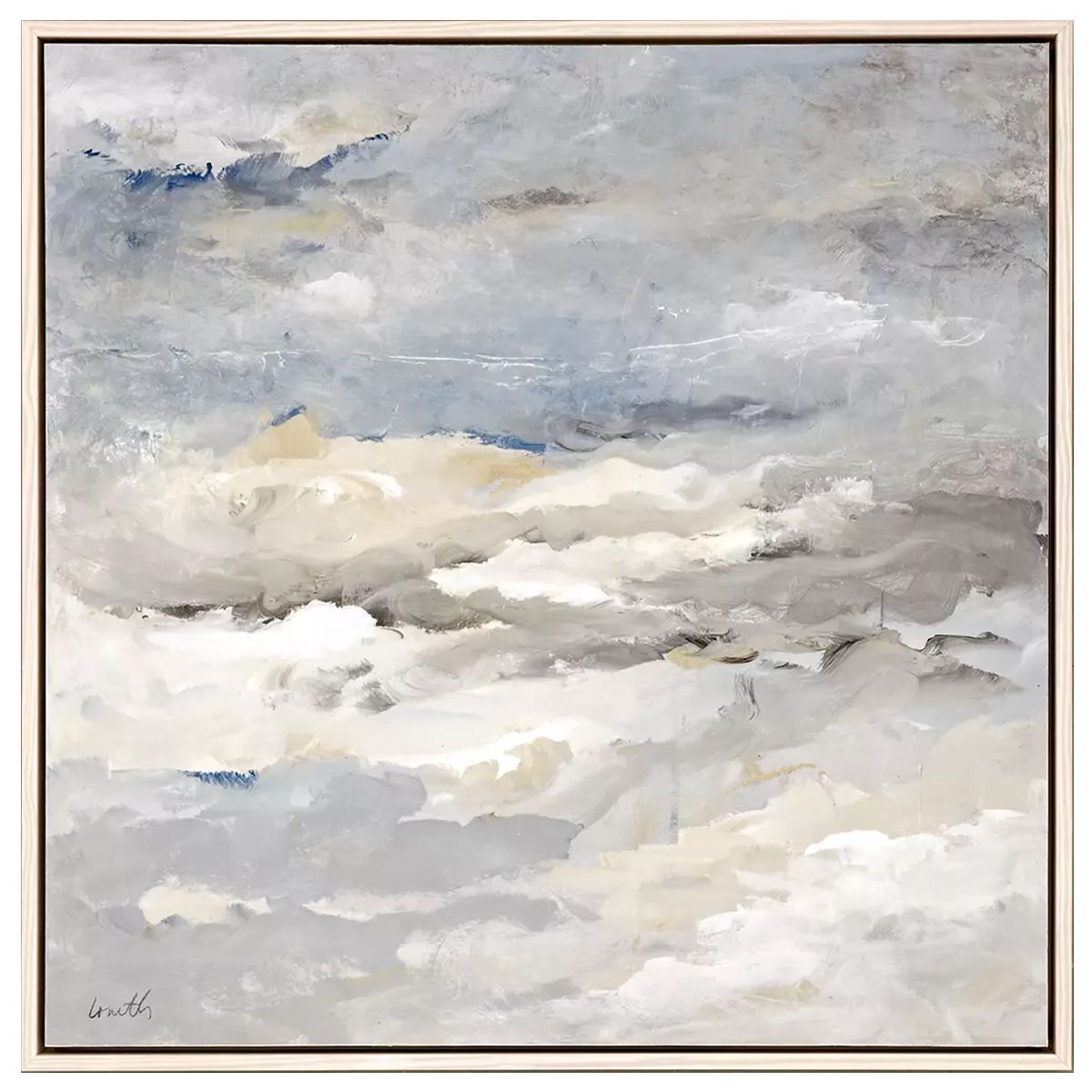 SEA MEETS SKY GRAY ABSTRACT