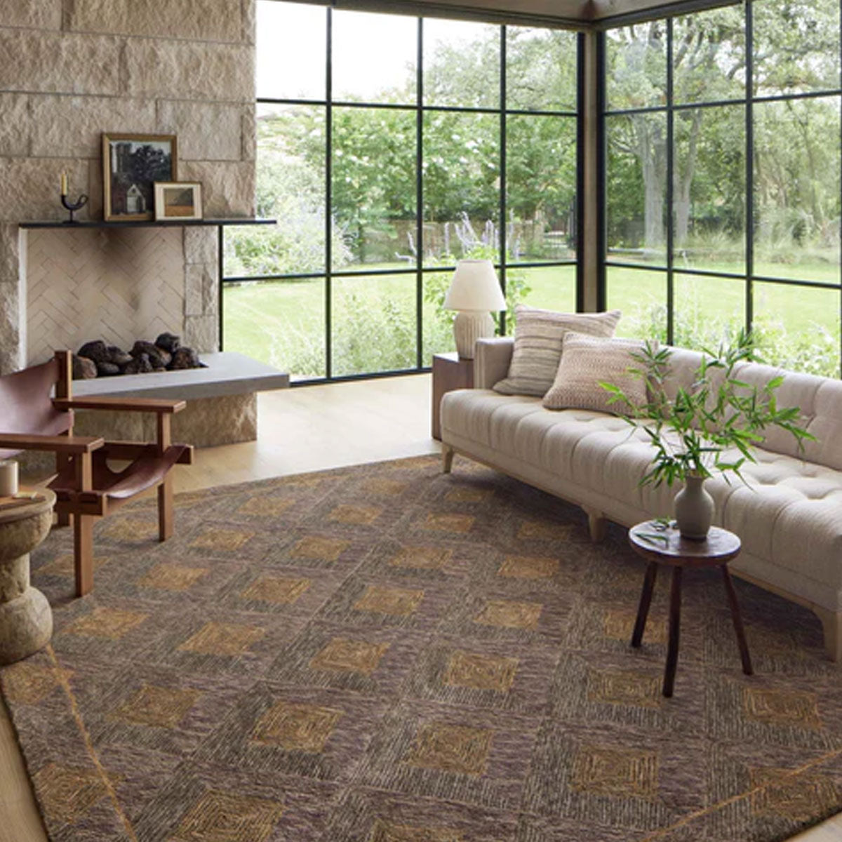 VARENA 04 PLUM/GOLD 5X7'6 RUG