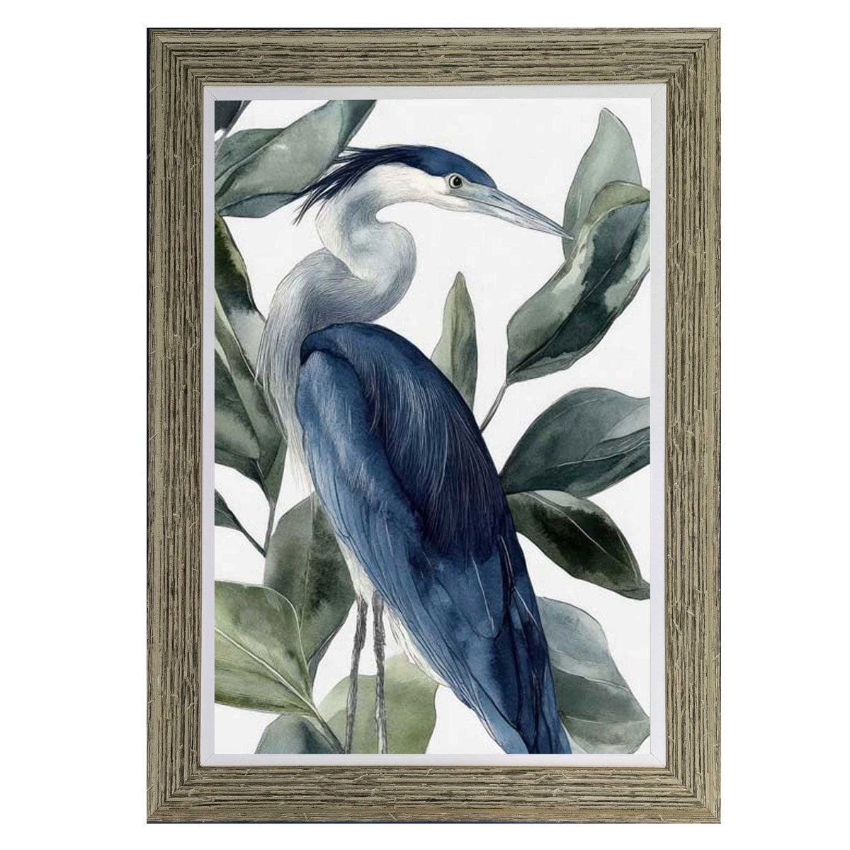 BLUE HERON RIGHT FACING BOTANICAL