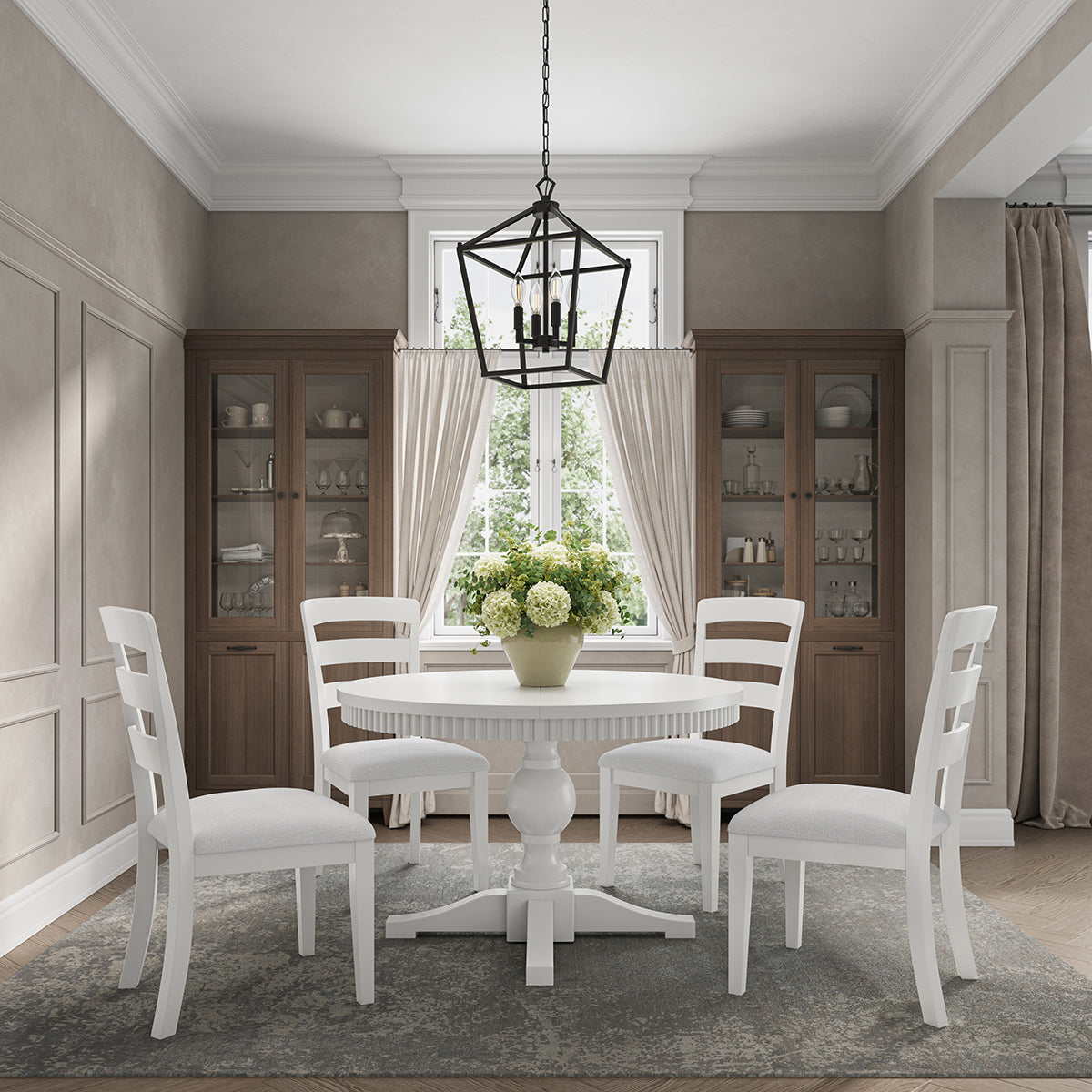WESTPORT WHITE 48" ROUND DINING TABLE