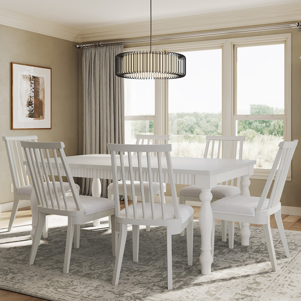 WESTPORT 7PC WHT EXT DIN SET