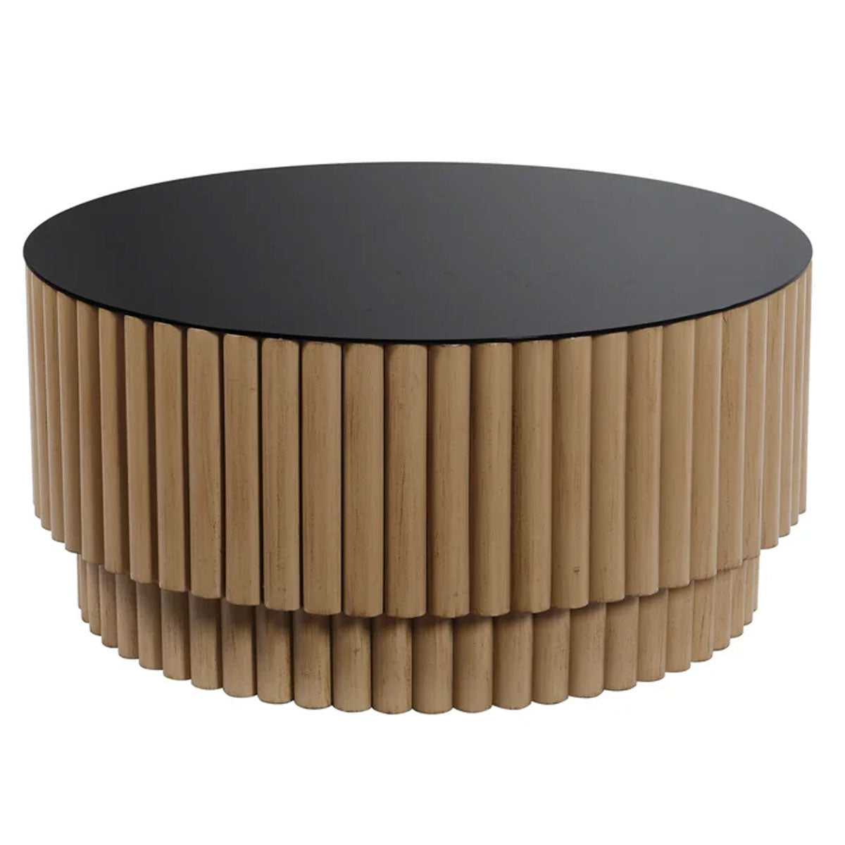 FLUTED BARREL RND COFFEE TABLE
