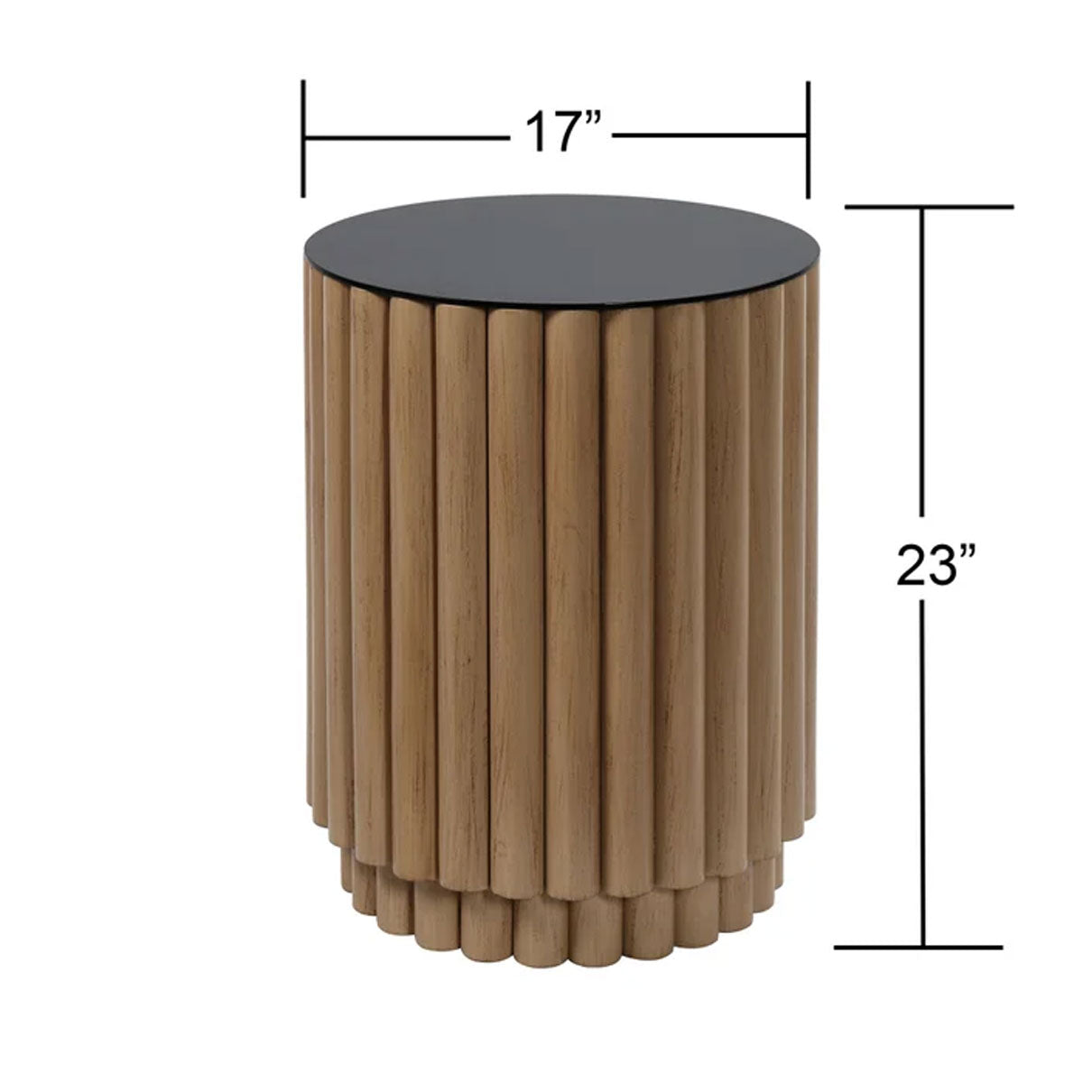 FLUTTED BARREL END TABLE