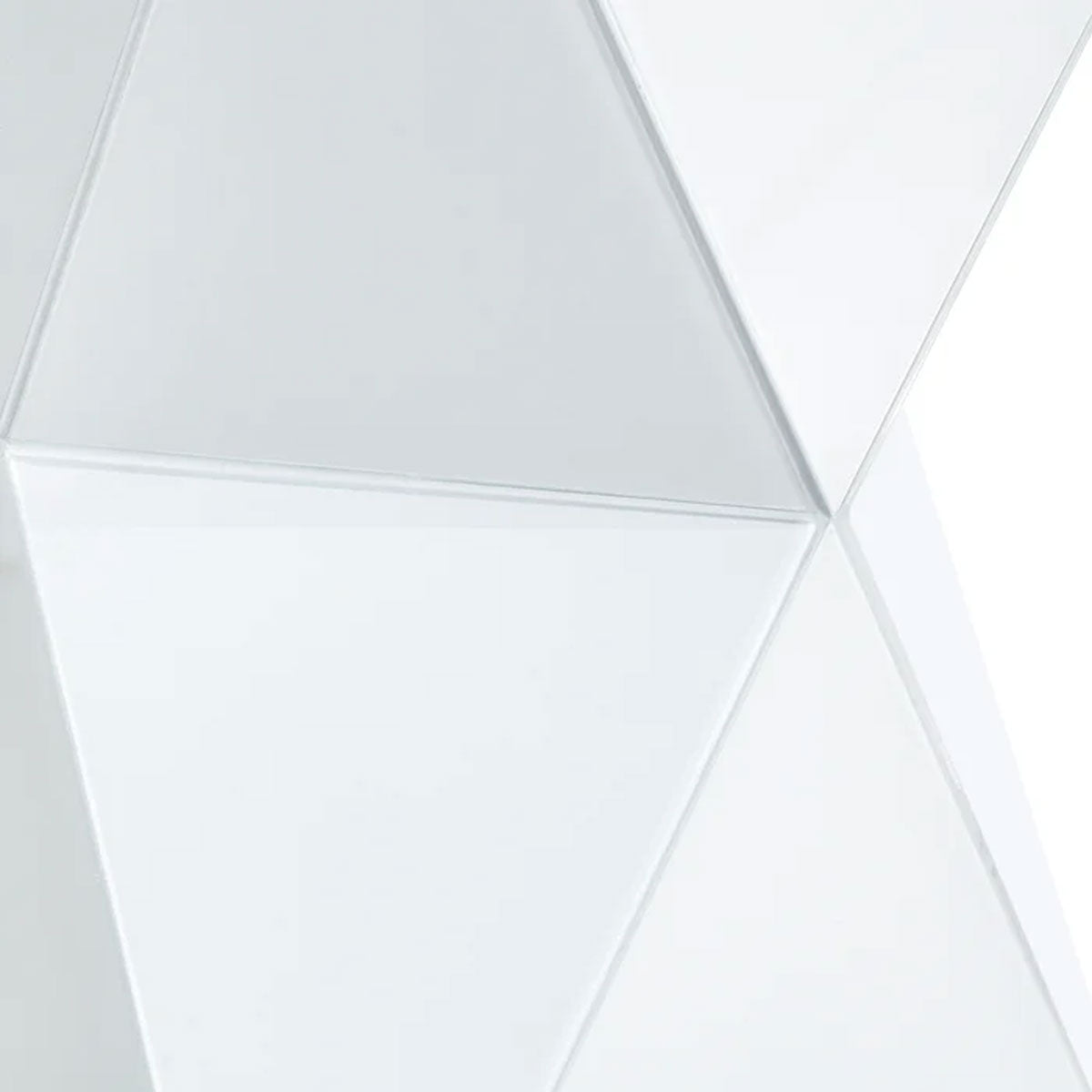 WHITE GLASS GEO PEDESTAL TABLE