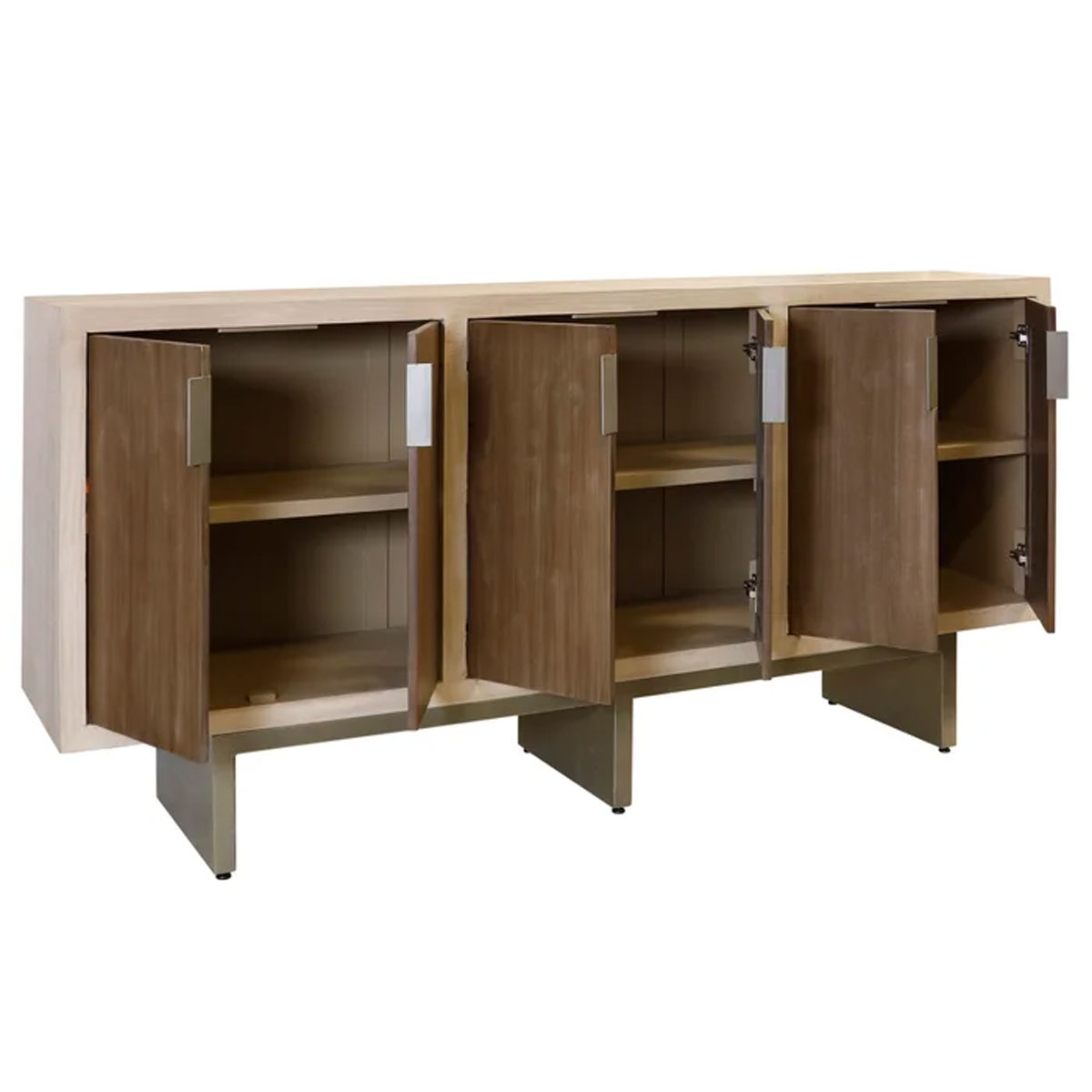 NATURAL & CHERRY 6 DRAWER CONSOLE