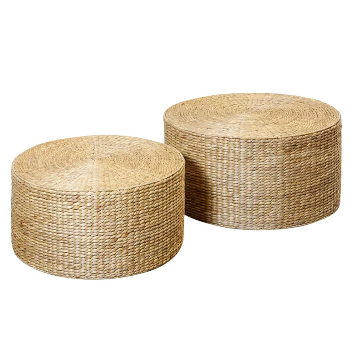 SET/2 ROUND WOVEN COFFEE TABLES