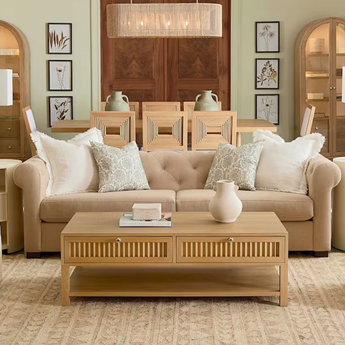 NEWBURY RIBBED DRAWER COCKTAIL TABLE
