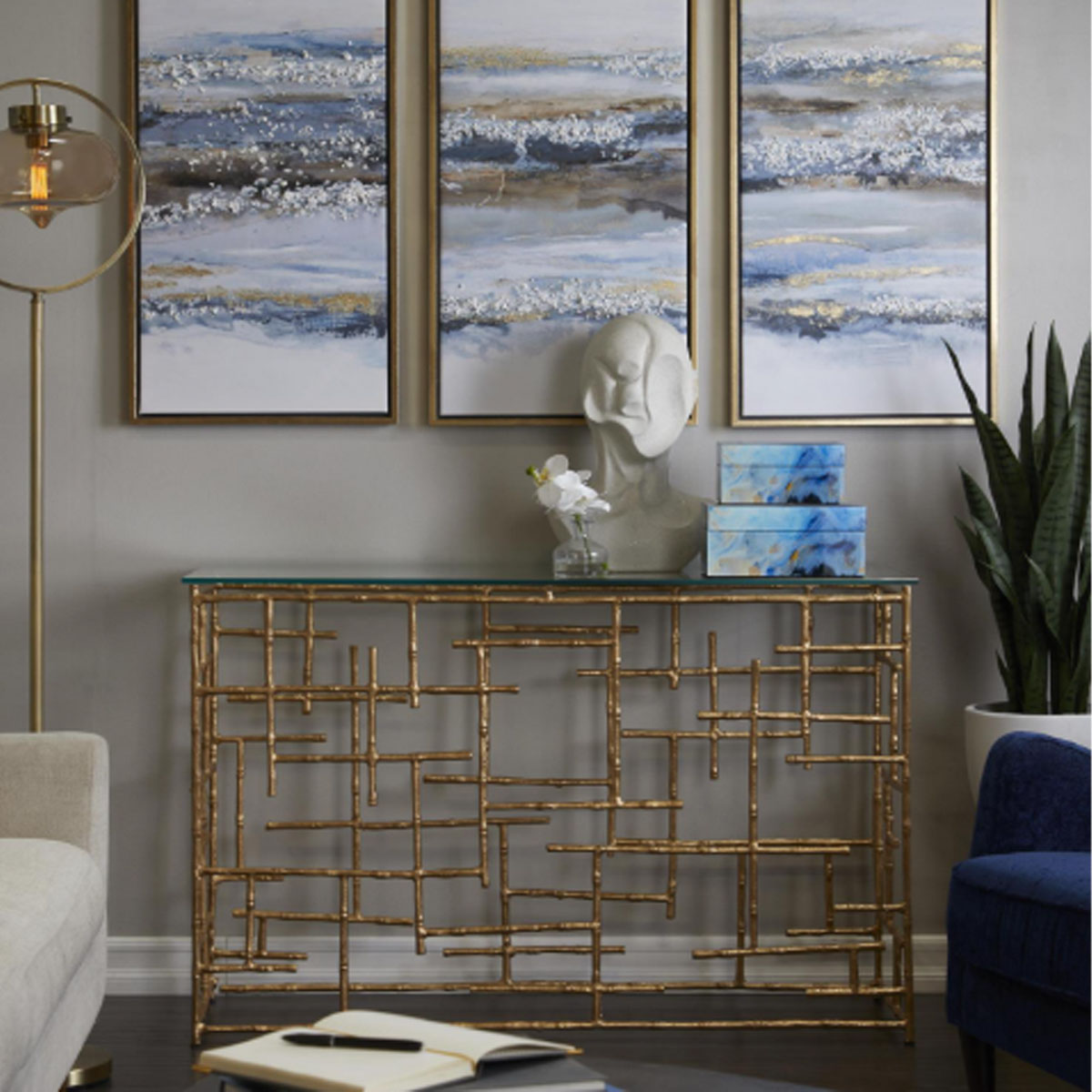 METAL GLASS CONSOLE