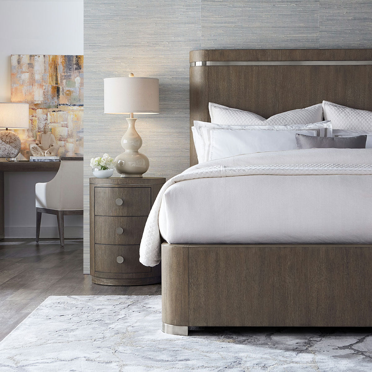 Modern Mood Drk Round Nightstand