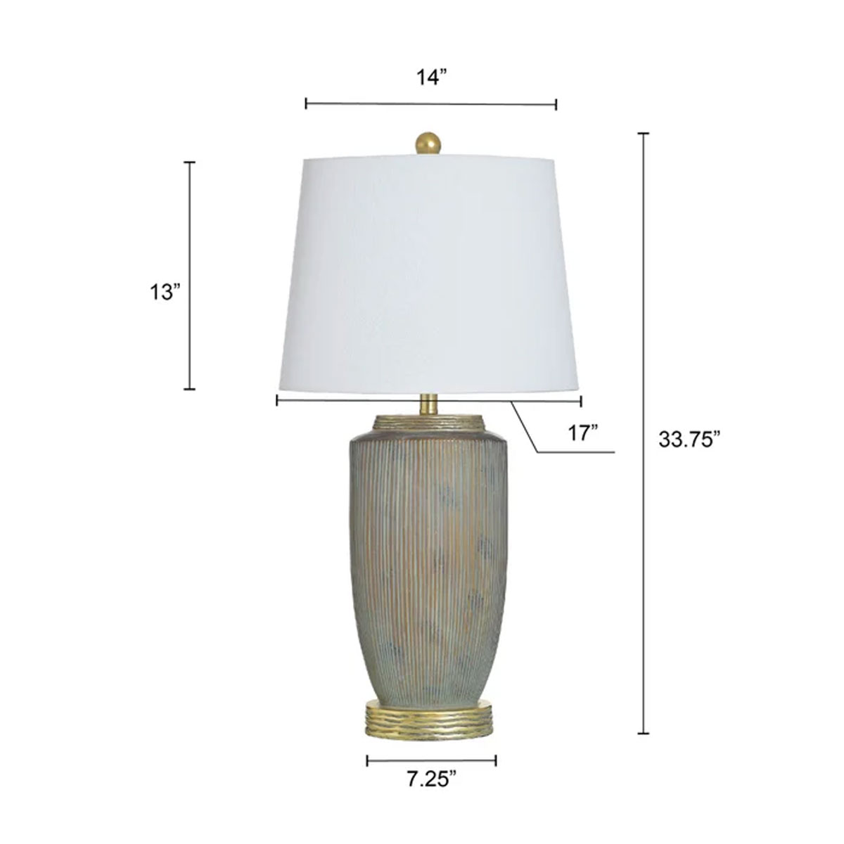 Testraffine Gold Trad Table Lamp