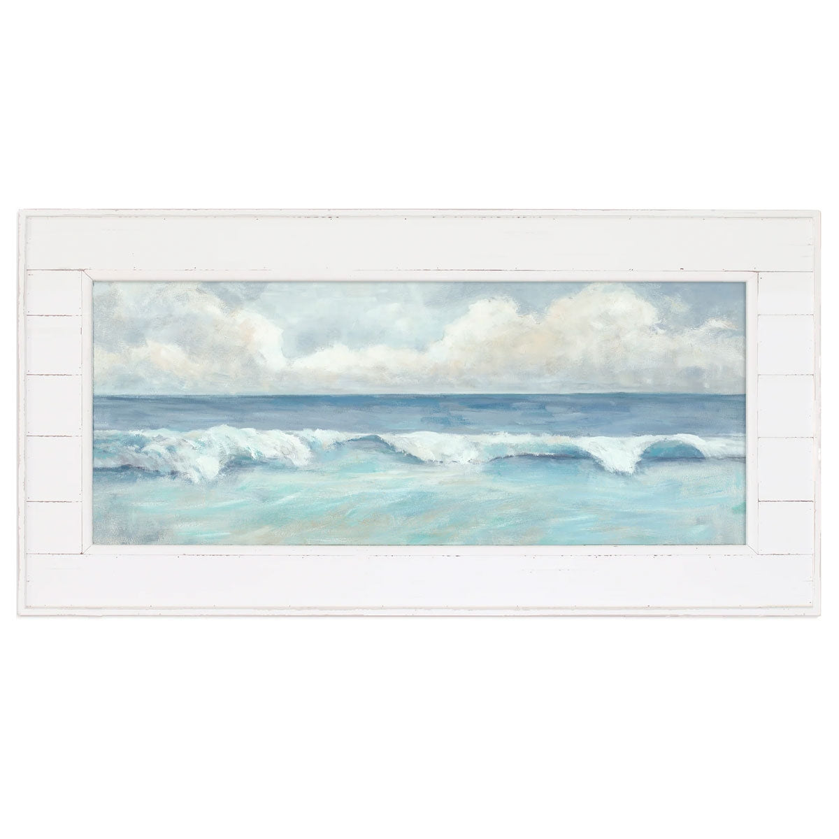 COASTAL BLUE WAVES SHIPLAP ART