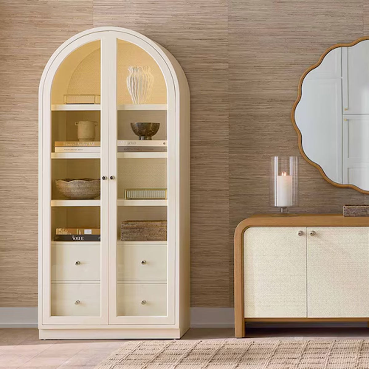 NEWBURY WHITE ARCHED CABINET