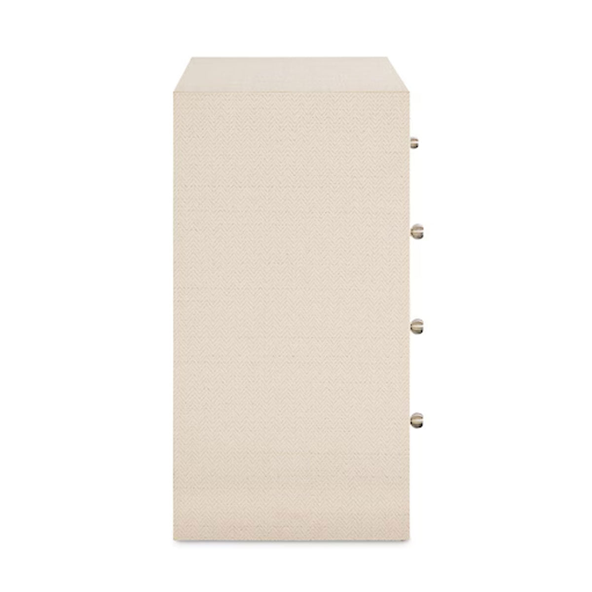 NEWBURY WHT RAFFIA 5DRW CHEST